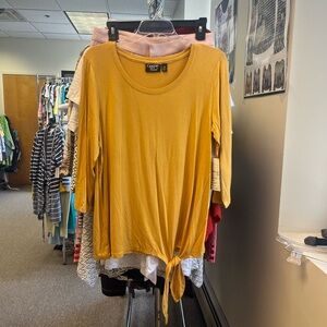 Onque Casuals Mustard Yellow Tunic Top